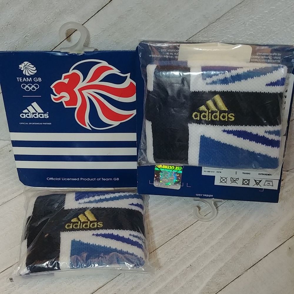 NWT Adidas Set of 2 Olympics Team GB Great Britian 2012 Wrist Sweat Bands
